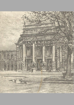 Eine Zeichnung vom Burgtheater